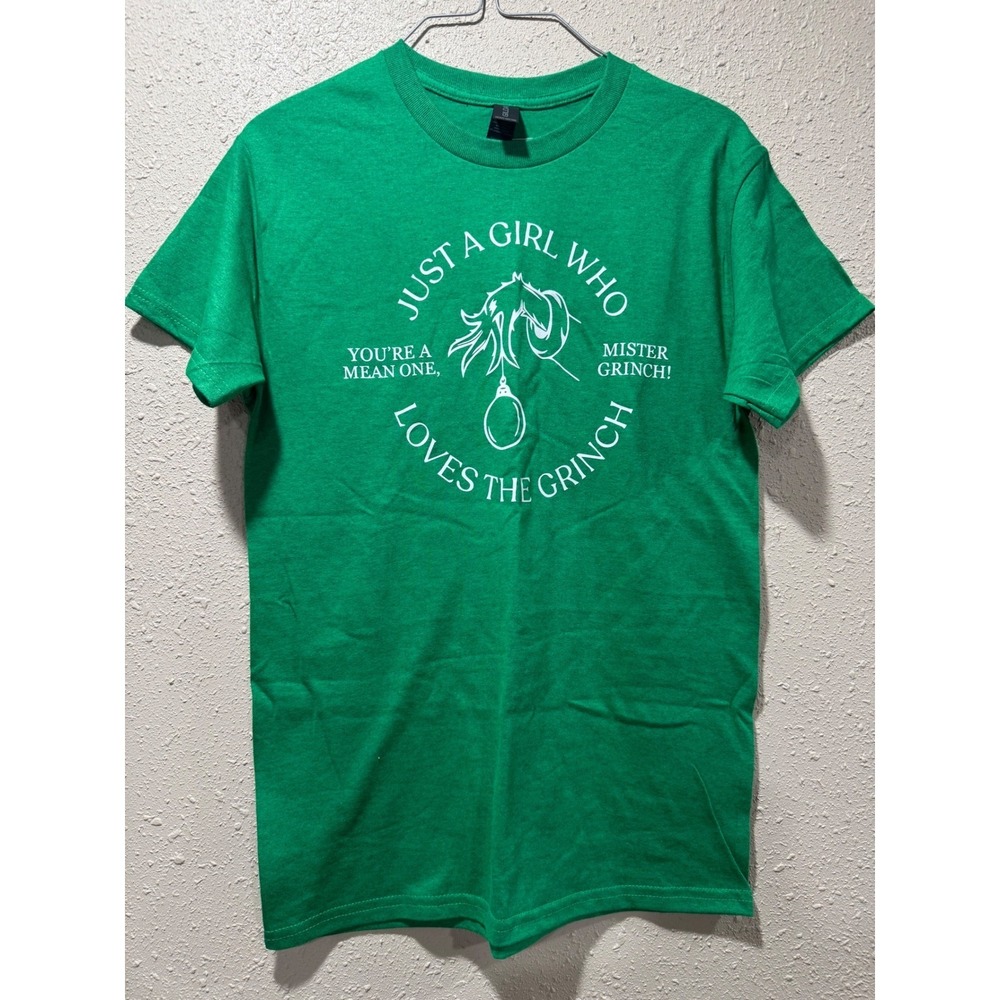 Gildan The Grinch Christmas T-Shirt Small Green Just A Girl Who Loves Grinch